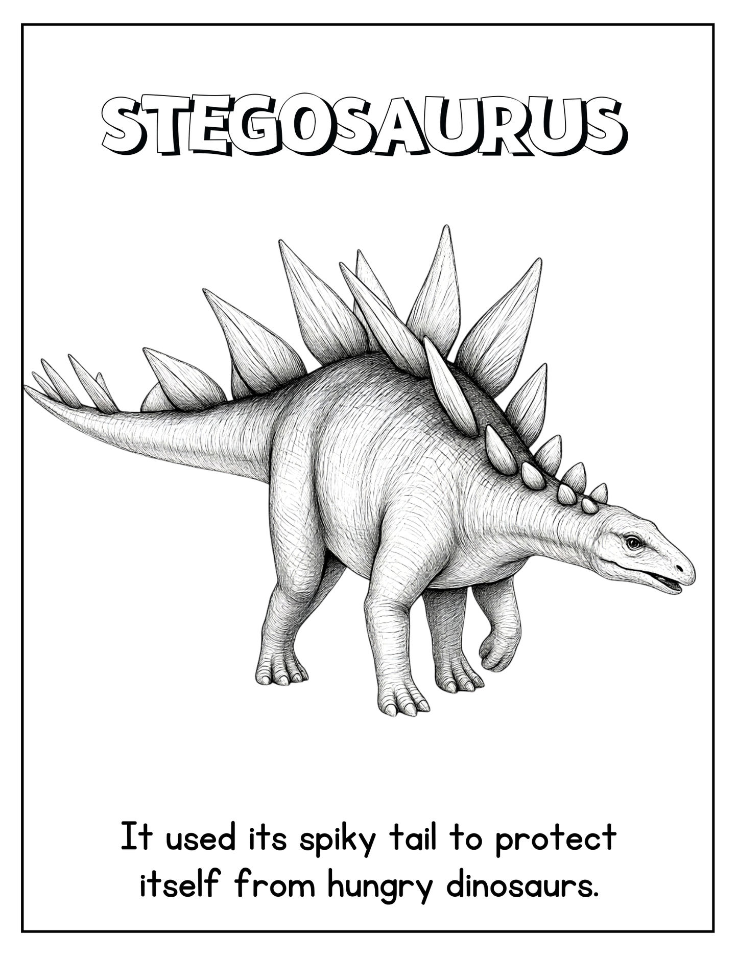 Dinosaur Coloring Book Ages 3-8-Printable PDF-15 fun Dinosaur Coloring Pages