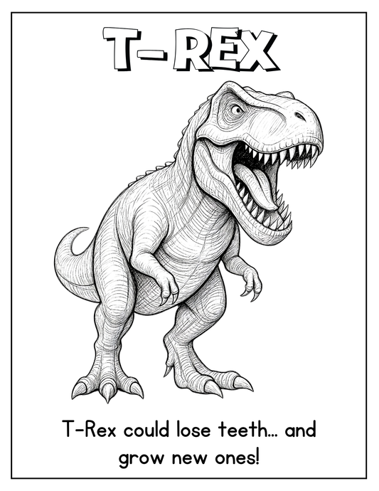 Dinosaur Coloring Book Ages 3-8-Printable PDF-15 fun Dinosaur Coloring Pages